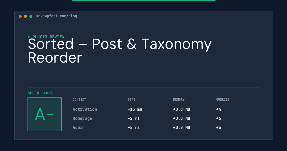 Sorted – Post & Taxonomy Reorder - MakeWPFast