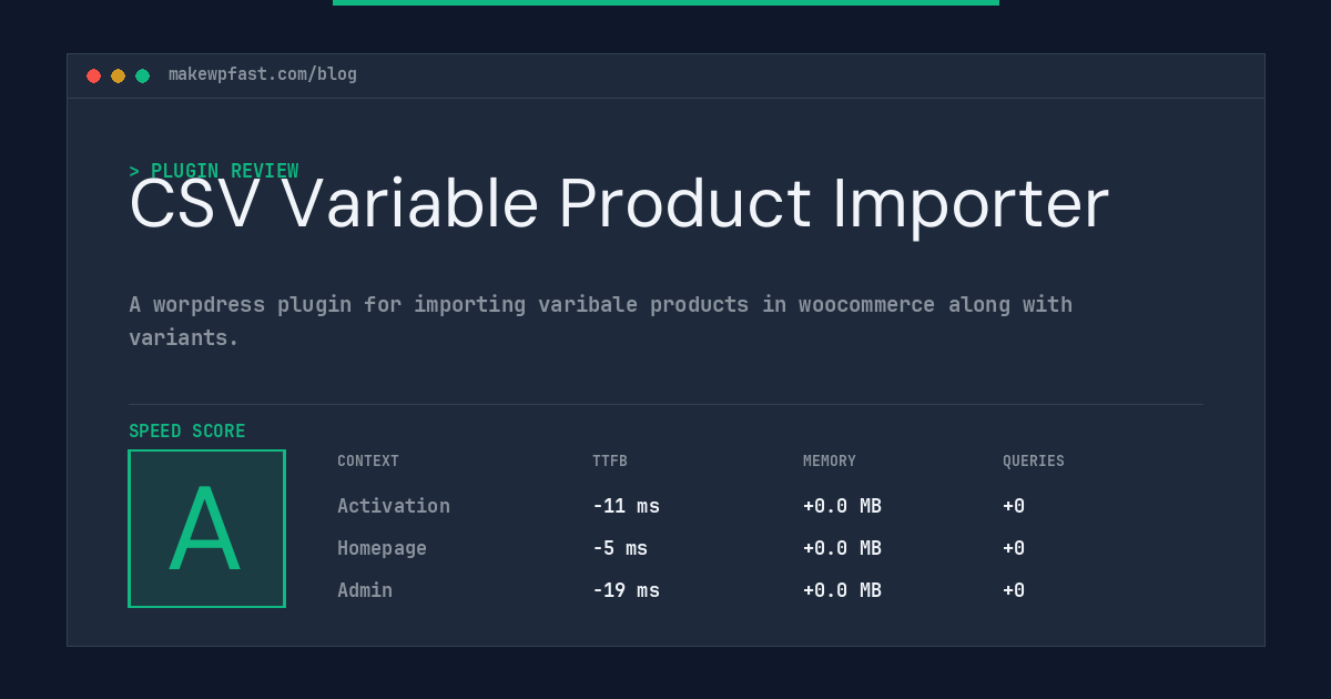 CSV Variable Product Importer - MakeWPFast
