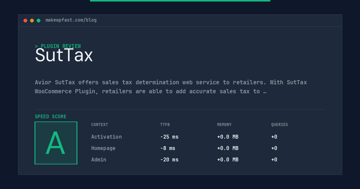 SutTax - MakeWPFast
