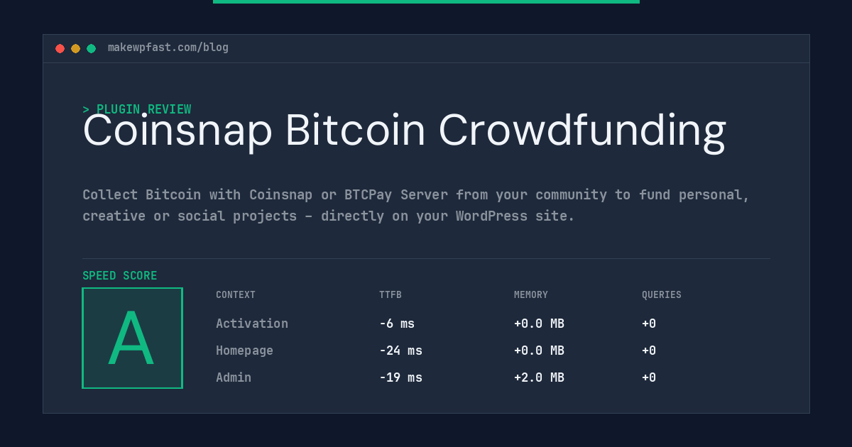 Coinsnap Bitcoin Crowdfunding - MakeWPFast