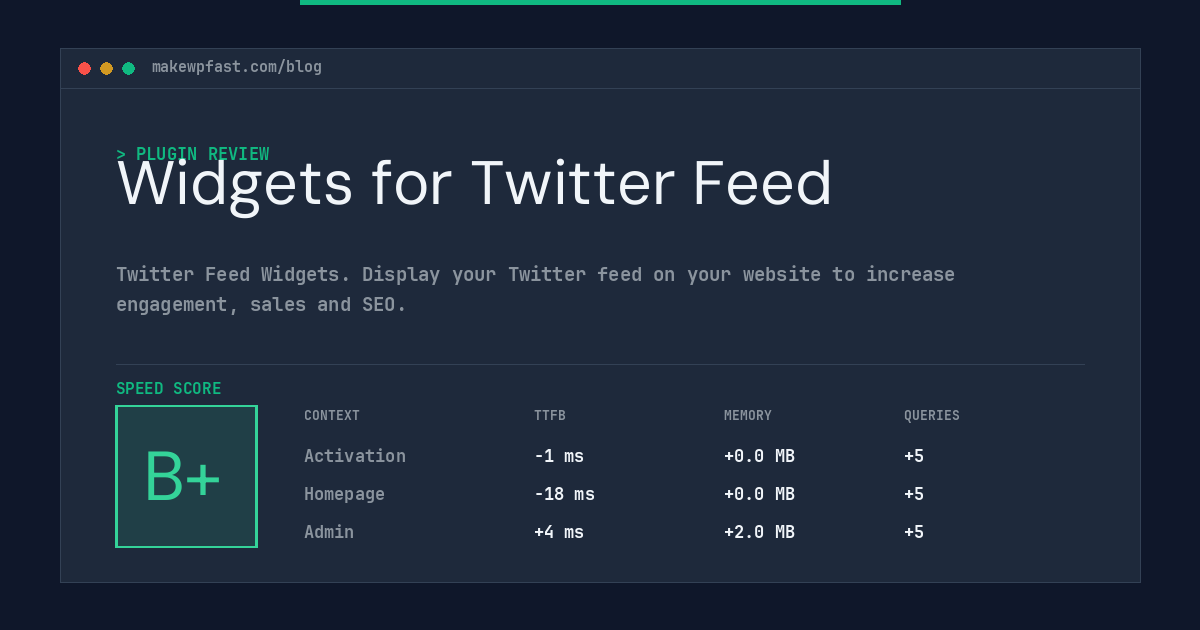 Widgets for Twitter Feed - MakeWPFast