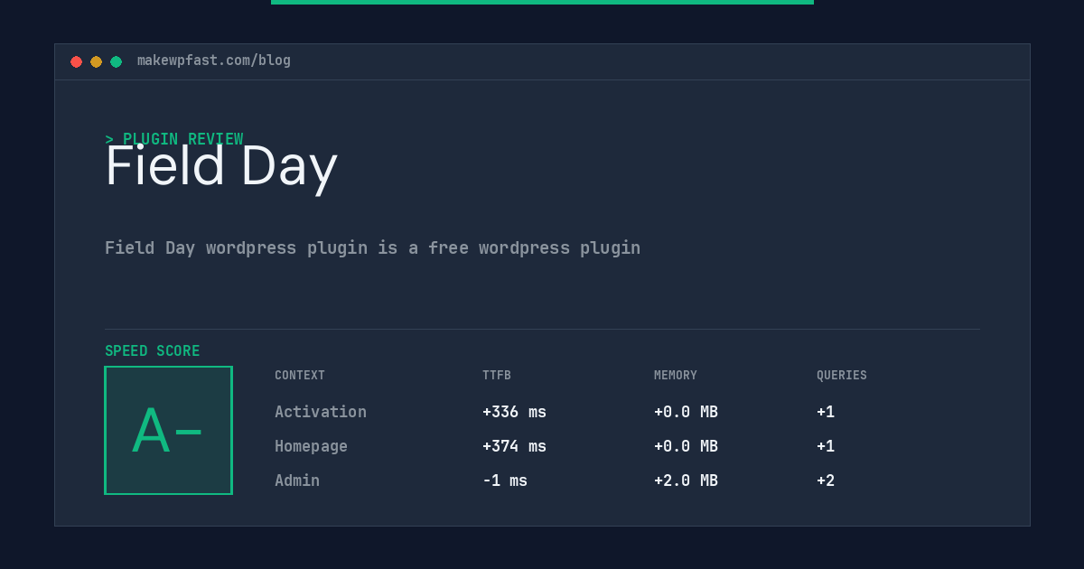 Field Day - MakeWPFast