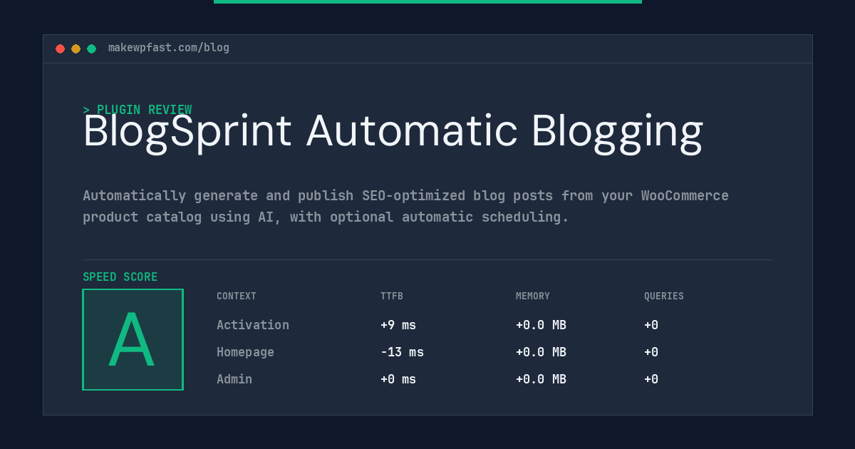 BlogSprint Automatic Blogging - MakeWPFast