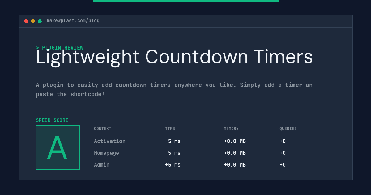 Lightweight Countdown Timers - MakeWPFast