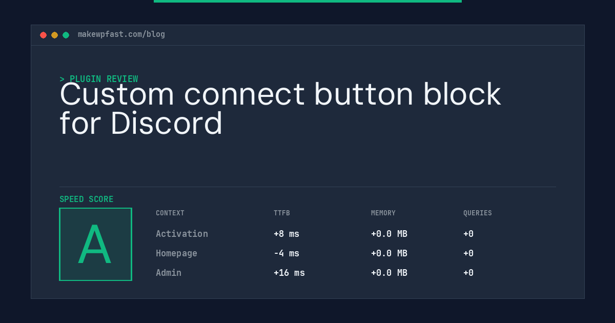 Custom connect button block for Discord - MakeWPFast