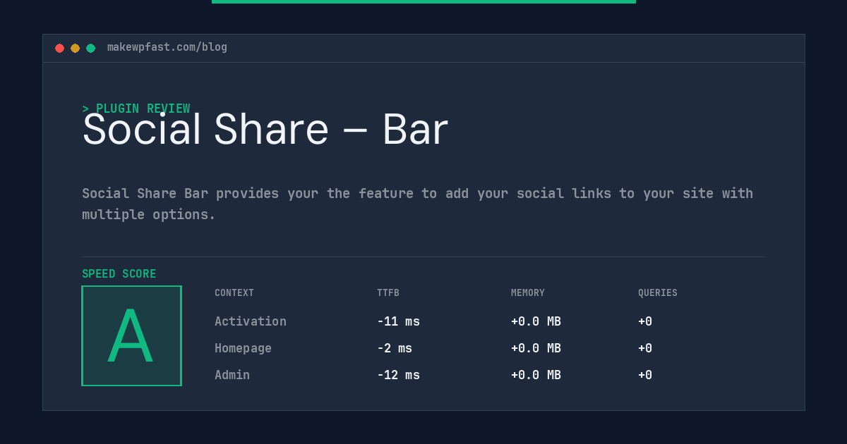 Social Share – Bar - MakeWPFast