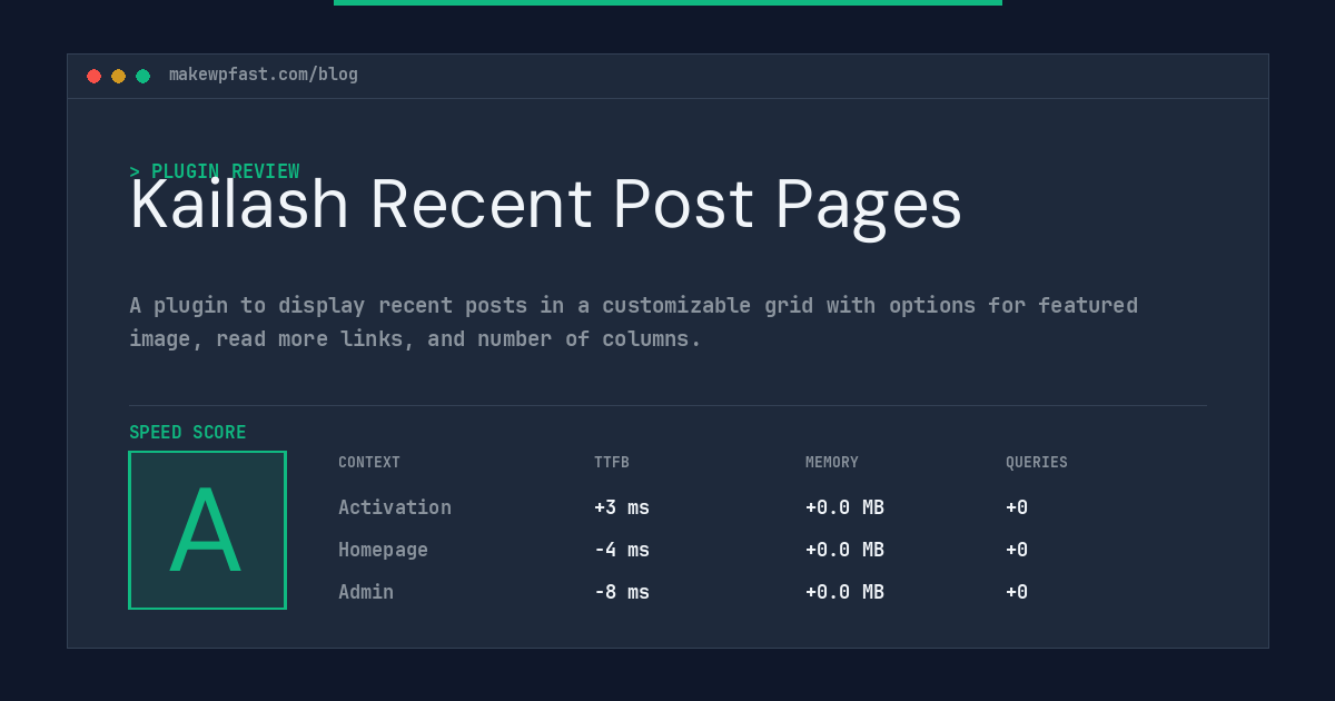 Kailash Recent Post Pages - MakeWPFast