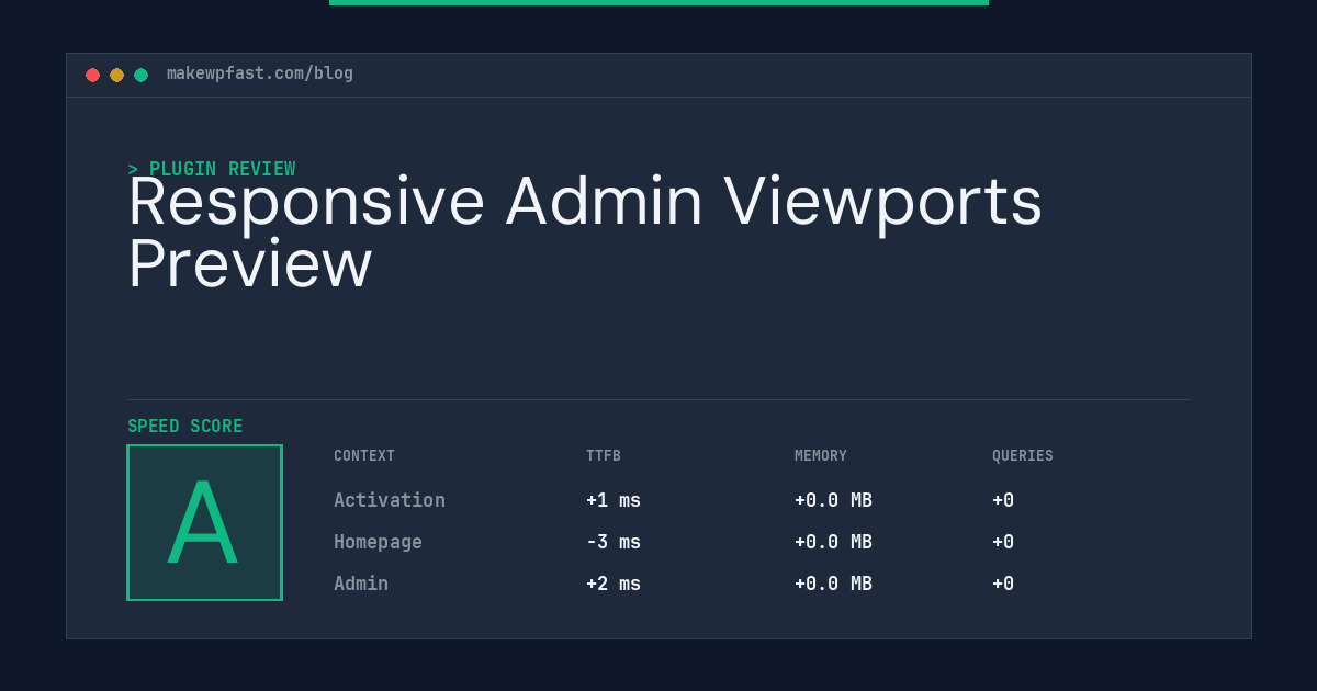 Responsive Admin Viewports Preview - MakeWPFast