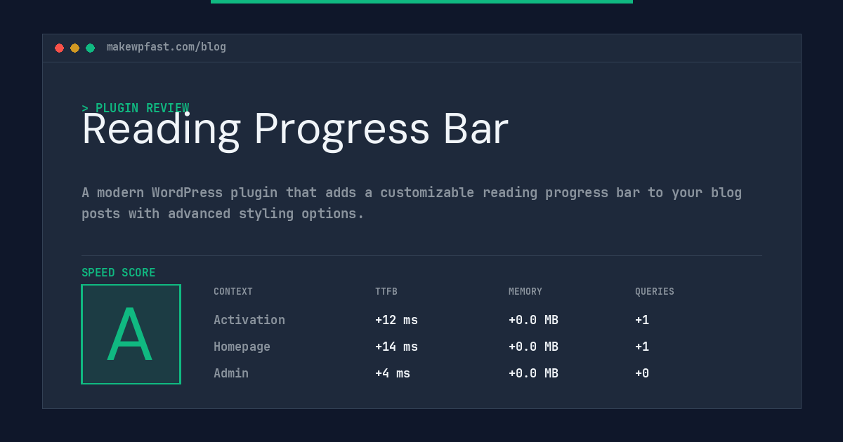 Reading Progress Bar - MakeWPFast