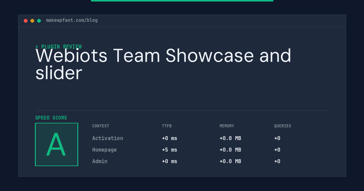 Webiots Team Showcase and slider - MakeWPFast