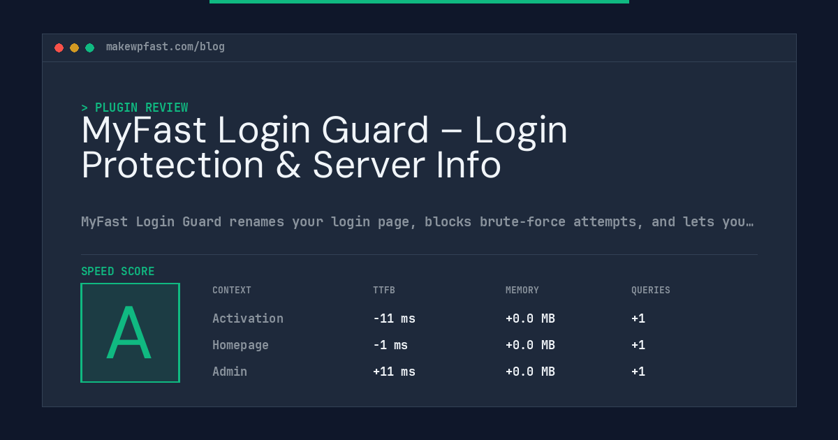 MyFast Login Guard – Login Protection & Server Info - MakeWPFast