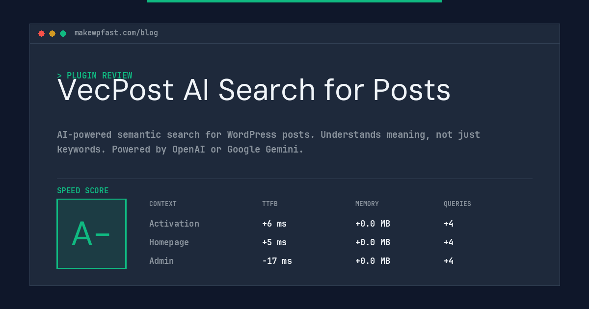 VecPost AI Search for Posts - MakeWPFast