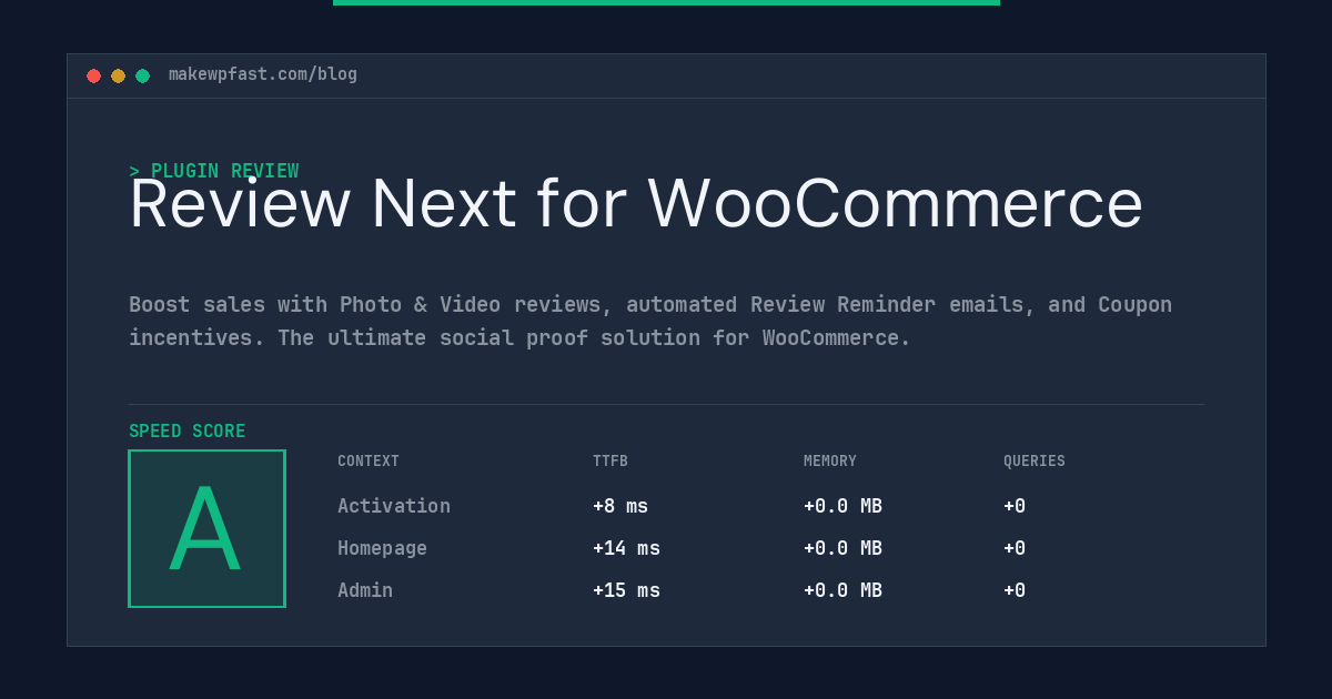 Review Next for WooCommerce - MakeWPFast