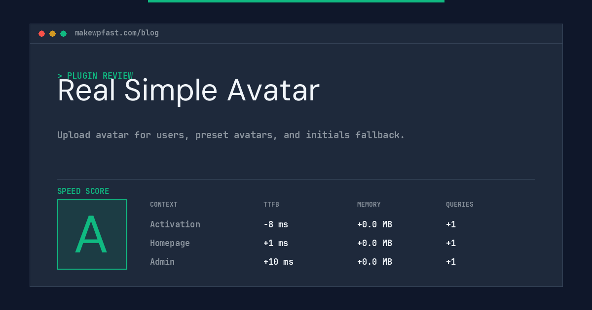 Real Simple Avatar - MakeWPFast