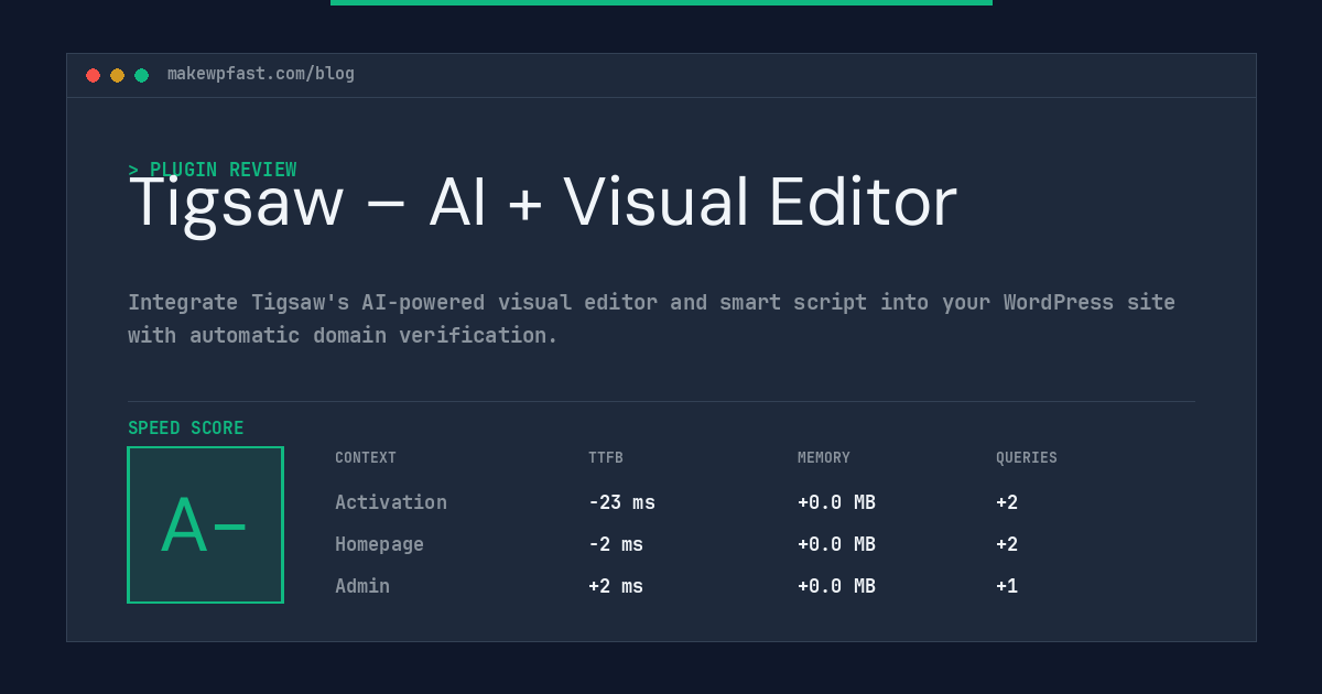 Tigsaw – AI + Visual Editor - MakeWPFast