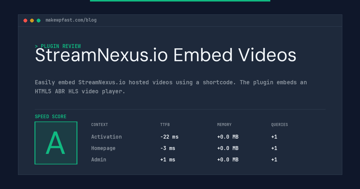 StreamNexus.io Embed Videos - MakeWPFast