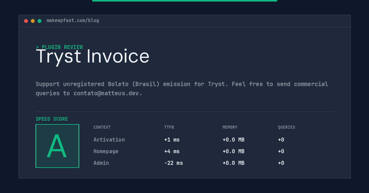 Tryst Invoice - MakeWPFast