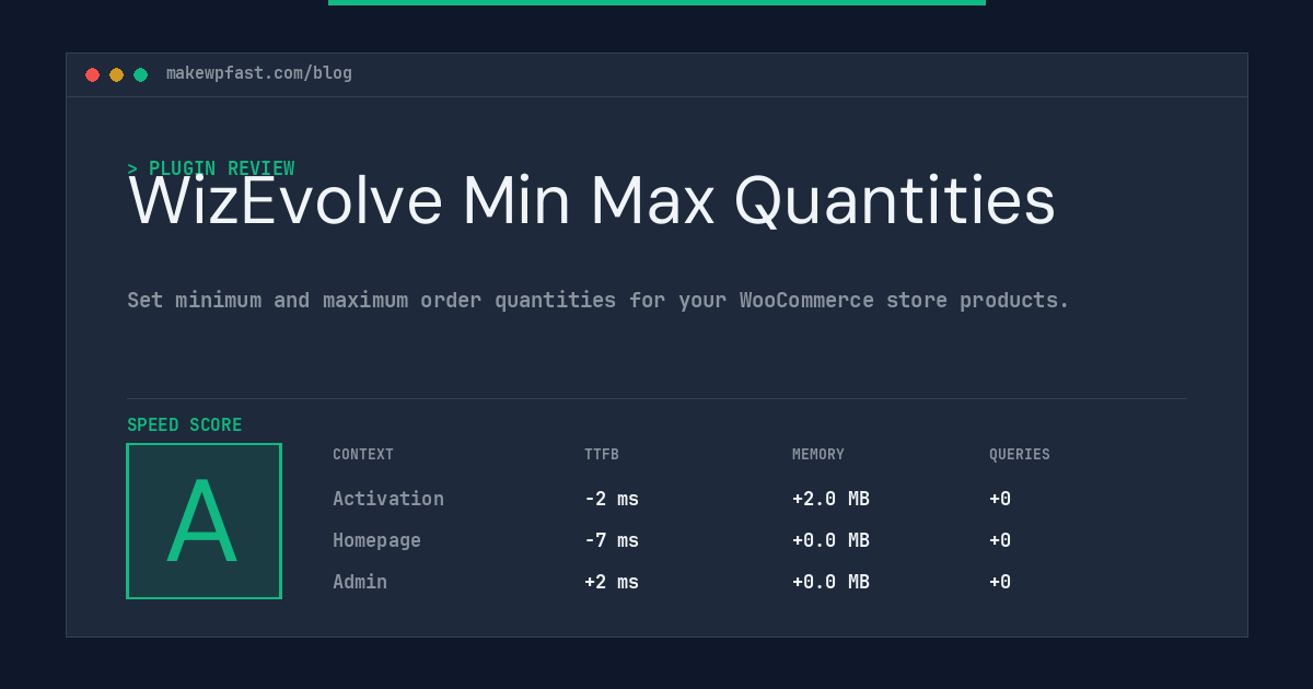 WizEvolve Min Max Quantities - MakeWPFast