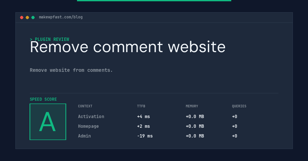 Remove comment website - MakeWPFast