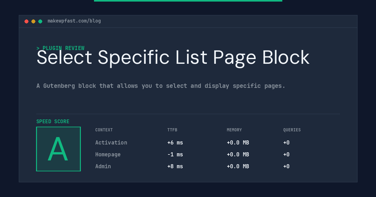 Select Specific List Page Block - MakeWPFast