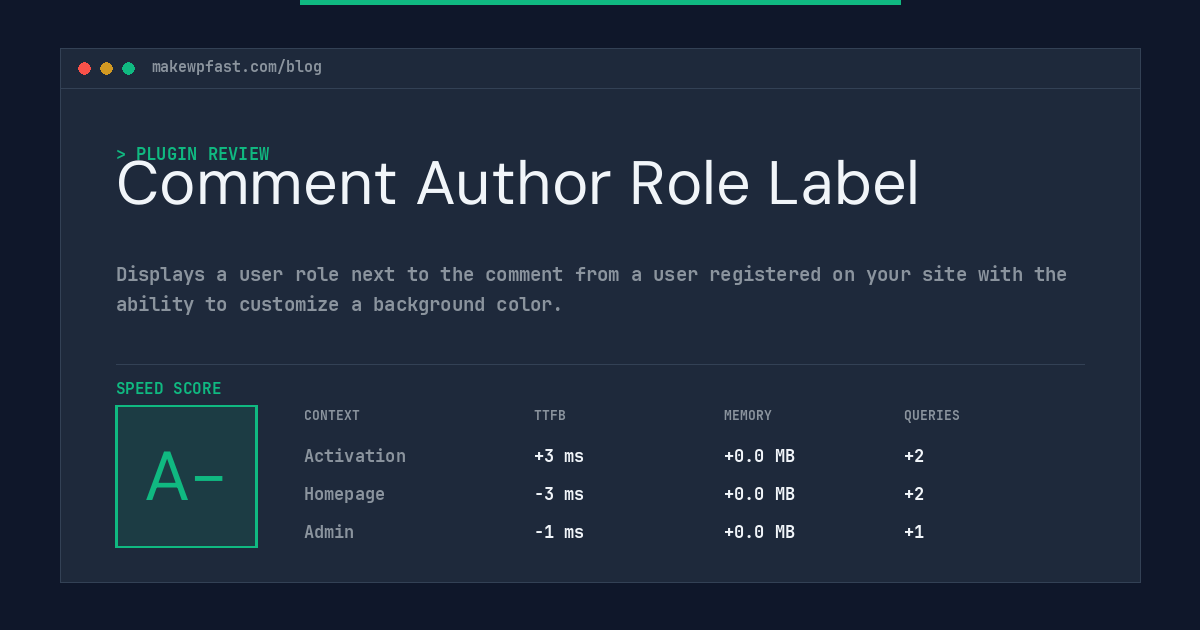 Comment Author Role Label - MakeWPFast