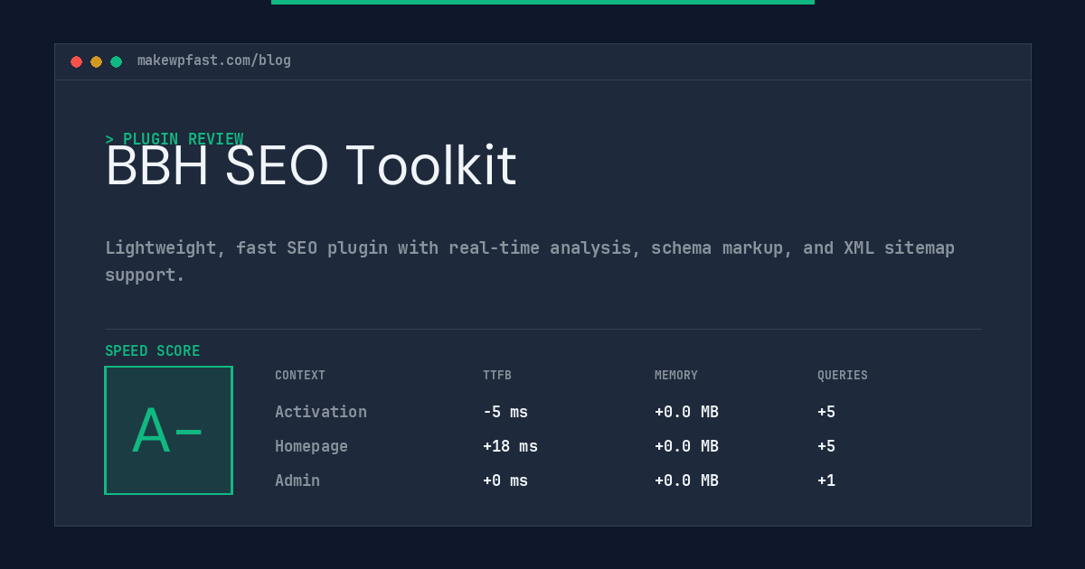 BBH SEO Toolkit - MakeWPFast