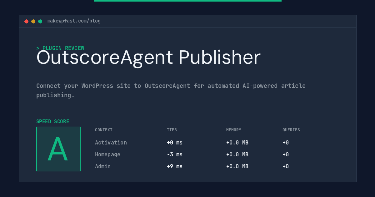 OutscoreAgent Publisher - MakeWPFast