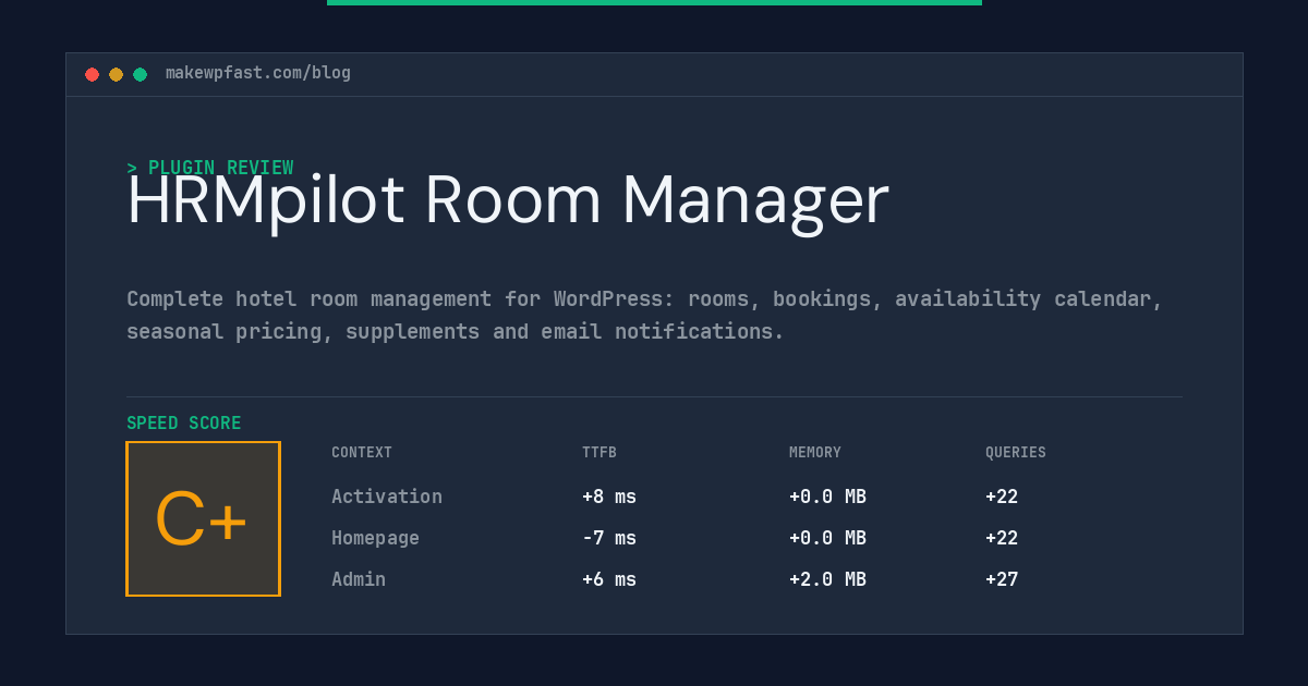 HRMpilot Room Manager - MakeWPFast