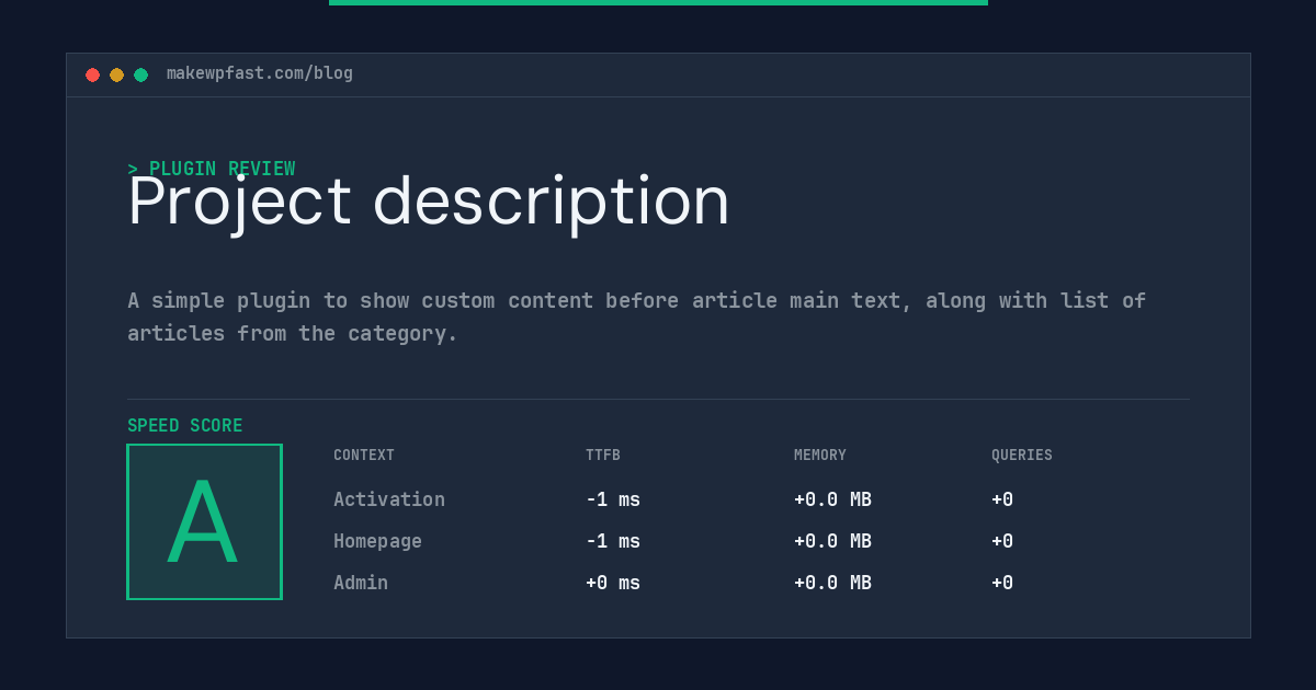 Project description - MakeWPFast