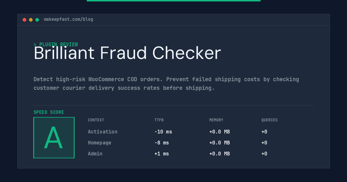 Brilliant Fraud Checker - MakeWPFast