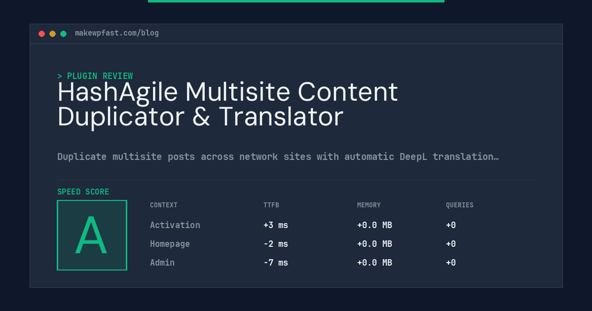 HashAgile Multisite Content Duplicator & Translator - MakeWPFast