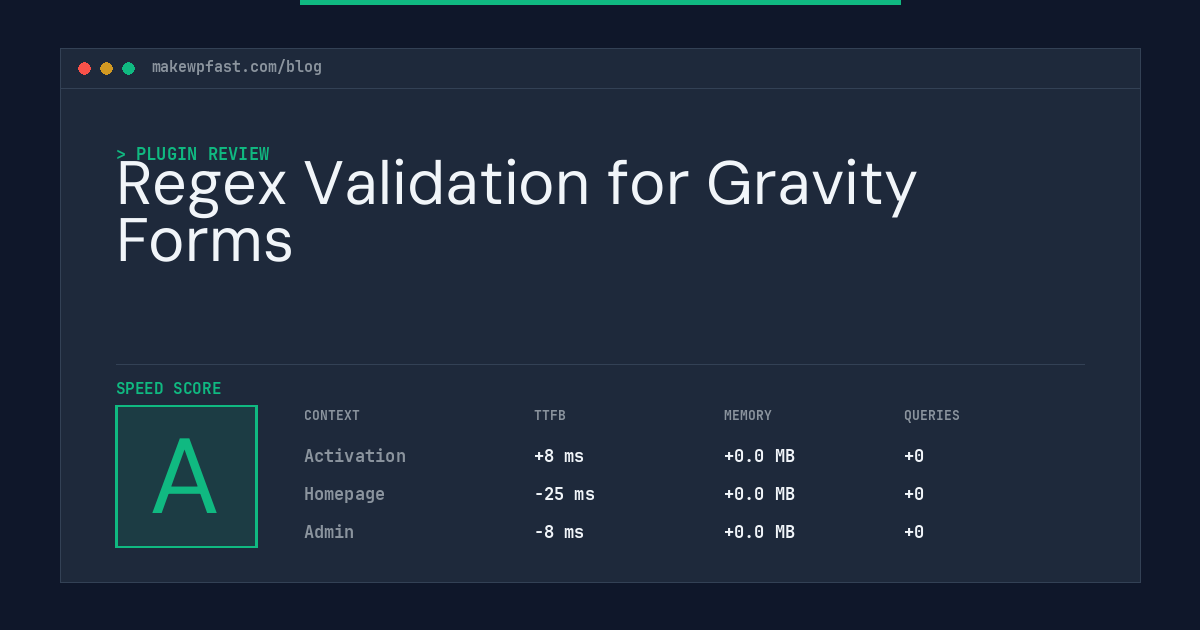 Regex Validation for Gravity Forms - MakeWPFast