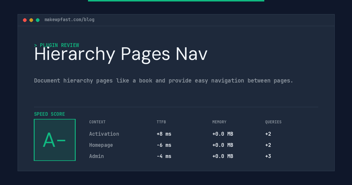 Hierarchy Pages Nav - MakeWPFast