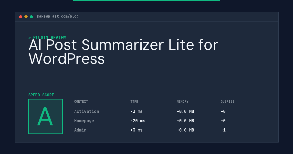 AI Post Summarizer Lite for WordPress - MakeWPFast