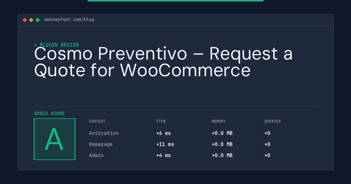 Cosmo Preventivo – Request a Quote for WooCommerce - MakeWPFast
