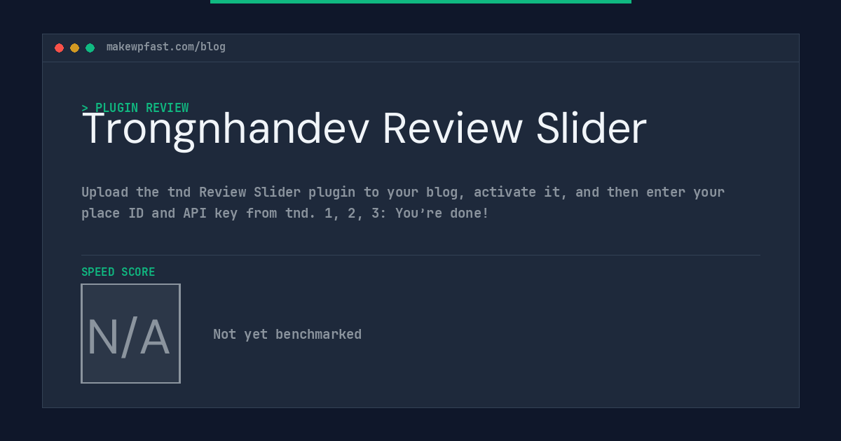 Trongnhandev Review Slider - MakeWPFast