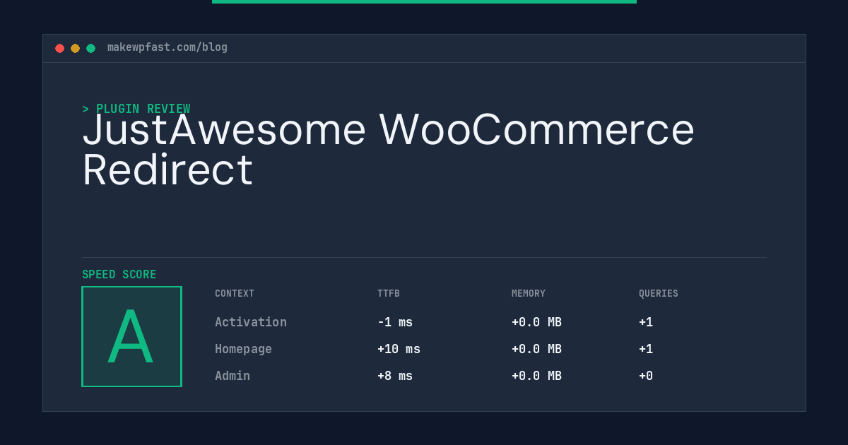 JustAwesome WooCommerce Redirect - MakeWPFast