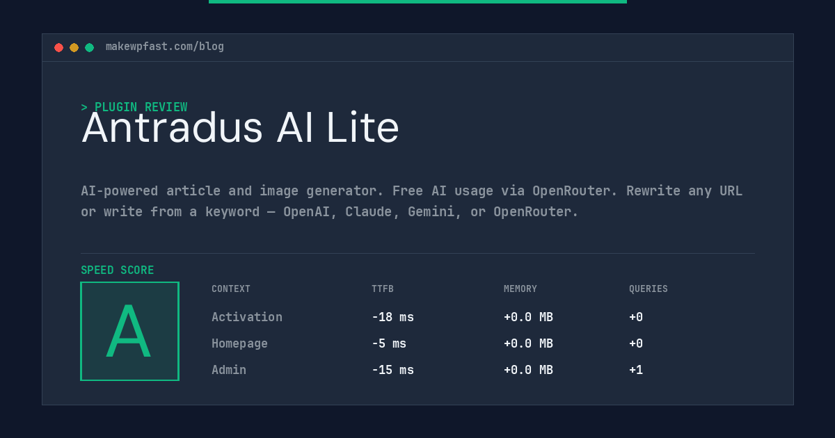 Antradus AI Lite - MakeWPFast