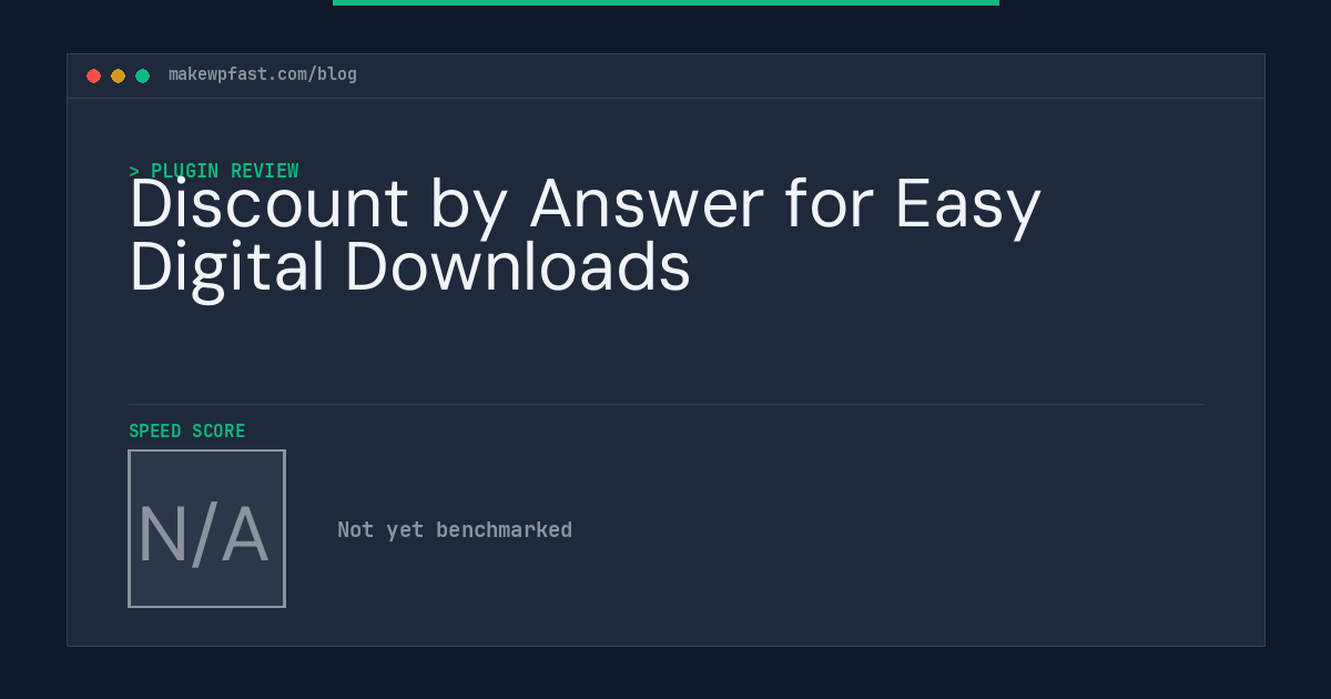 Discount by Answer for Easy Digital Downloads - MakeWPFast