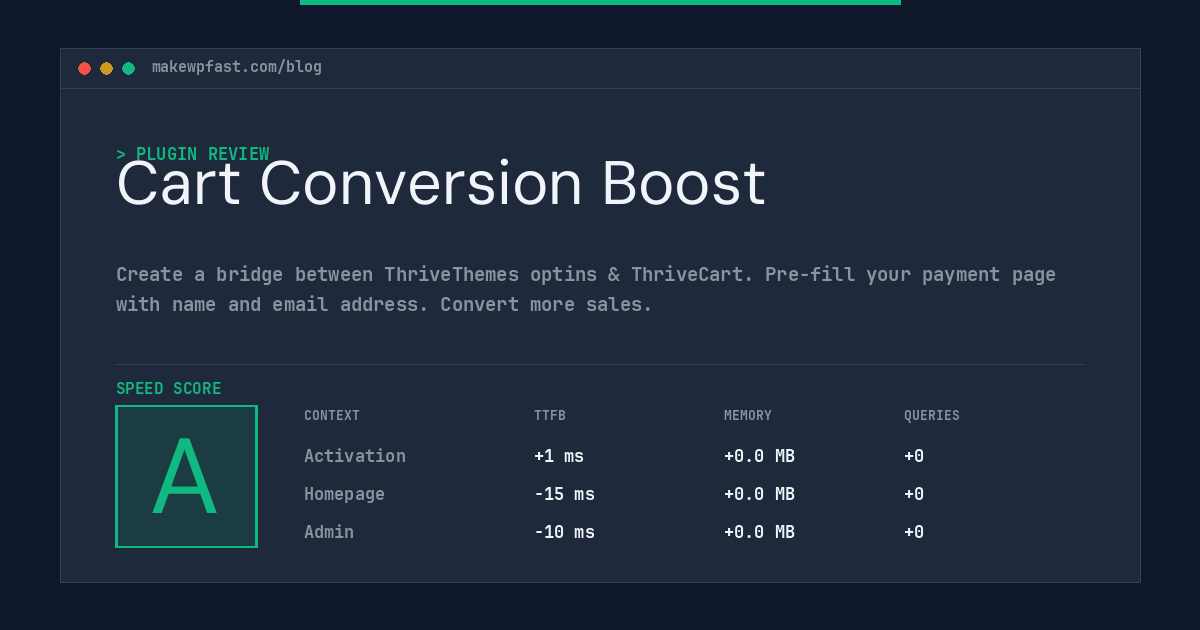 Cart Conversion Boost - MakeWPFast