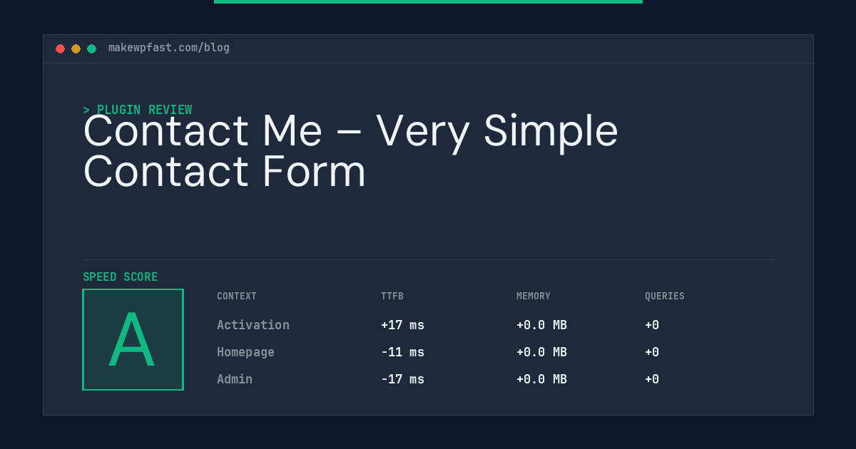 Contact Me – Very Simple Contact Form - MakeWPFast