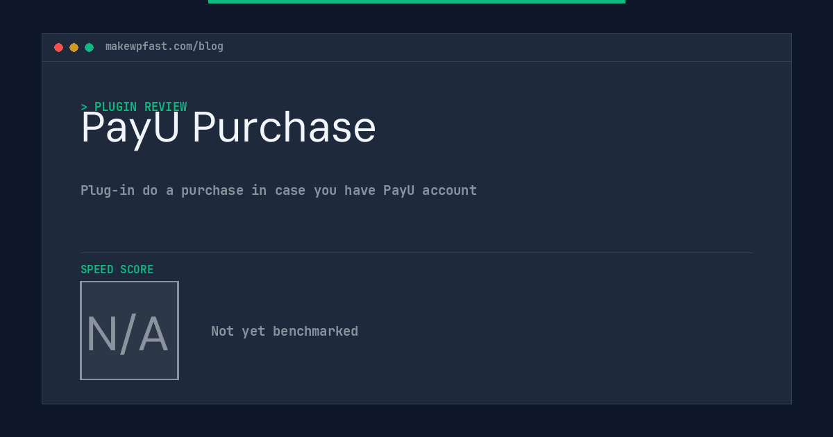PayU Purchase - MakeWPFast