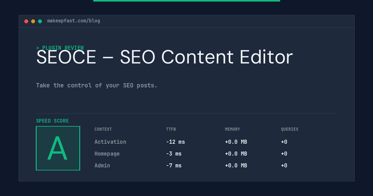 SEOCE – SEO Content Editor - MakeWPFast