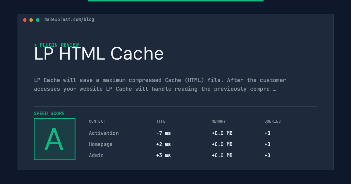 LP HTML Cache - MakeWPFast