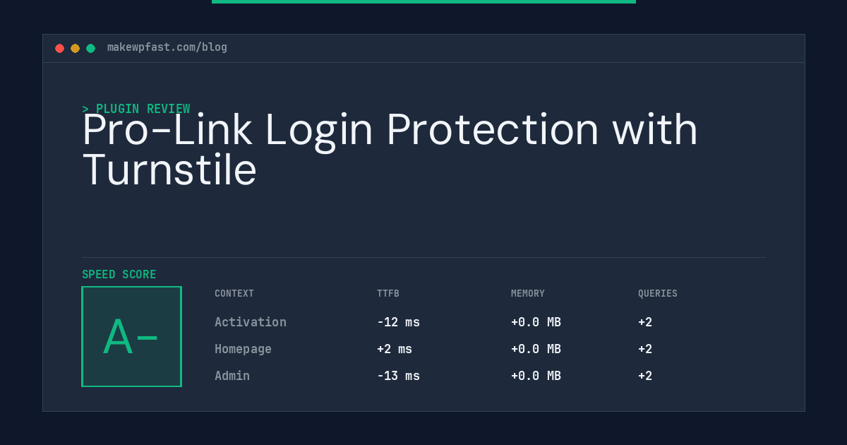 Pro-Link Login Protection with Turnstile - MakeWPFast