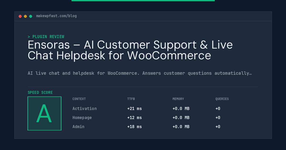 Ensoras – AI Customer Support & Live Chat Helpdesk for WooCommerce - MakeWPFast