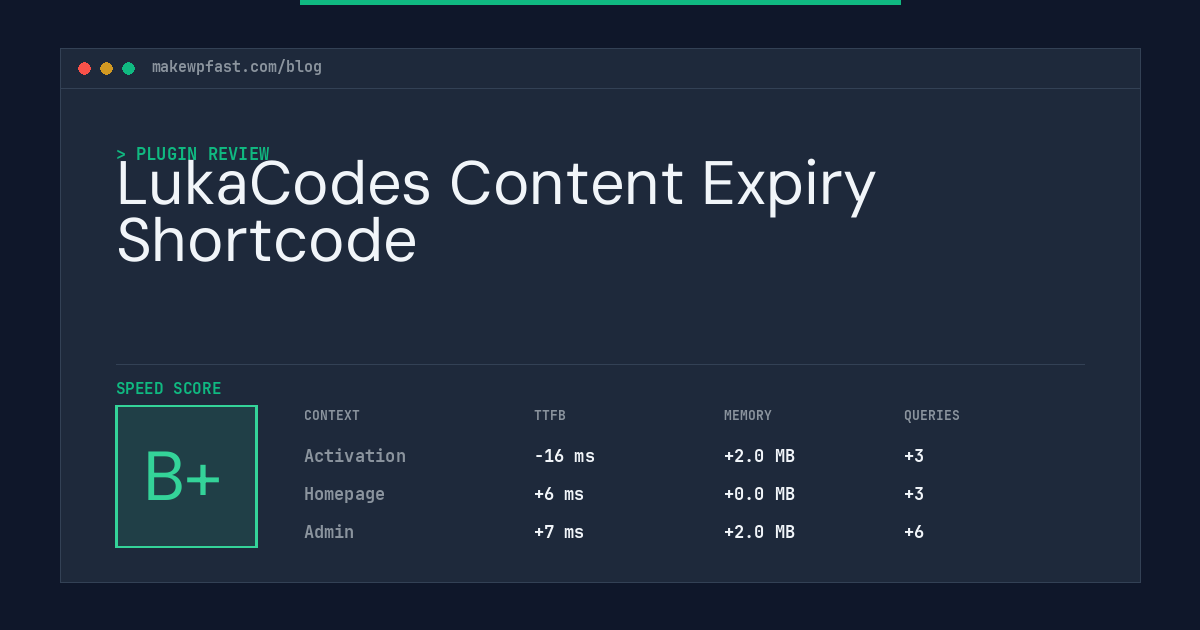 LukaCodes Content Expiry Shortcode - MakeWPFast