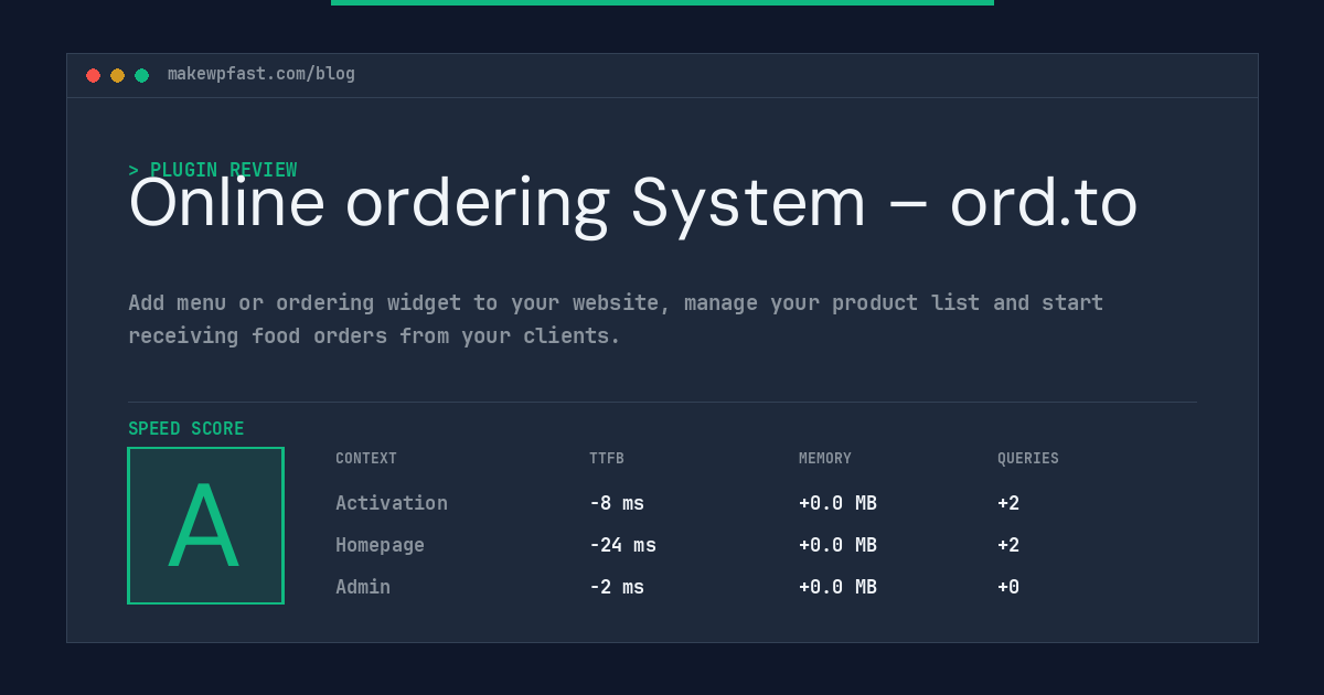 Online ordering System – ord.to - MakeWPFast