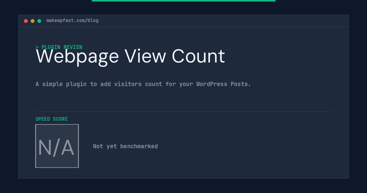 Webpage View Count - MakeWPFast