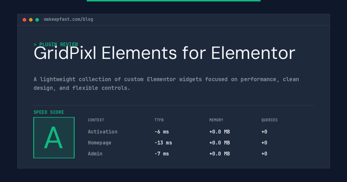 GridPixl Elements for Elementor - MakeWPFast